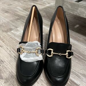 Heeled loafer. Great for office or casual outfit.